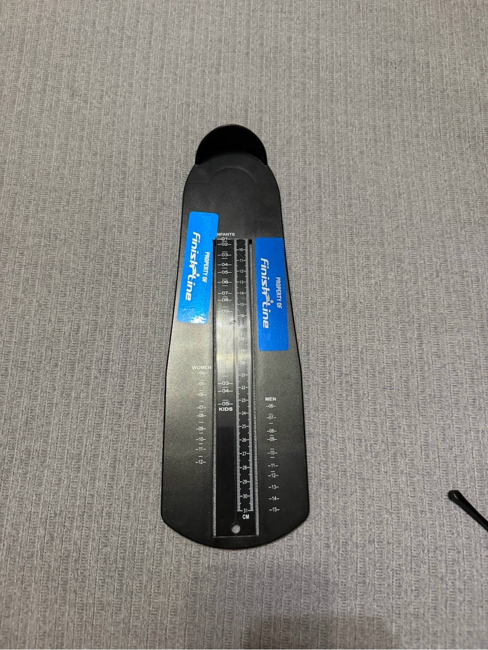 Finish Line Black Foot Measuring Ruler Shoe Size Measuring Device